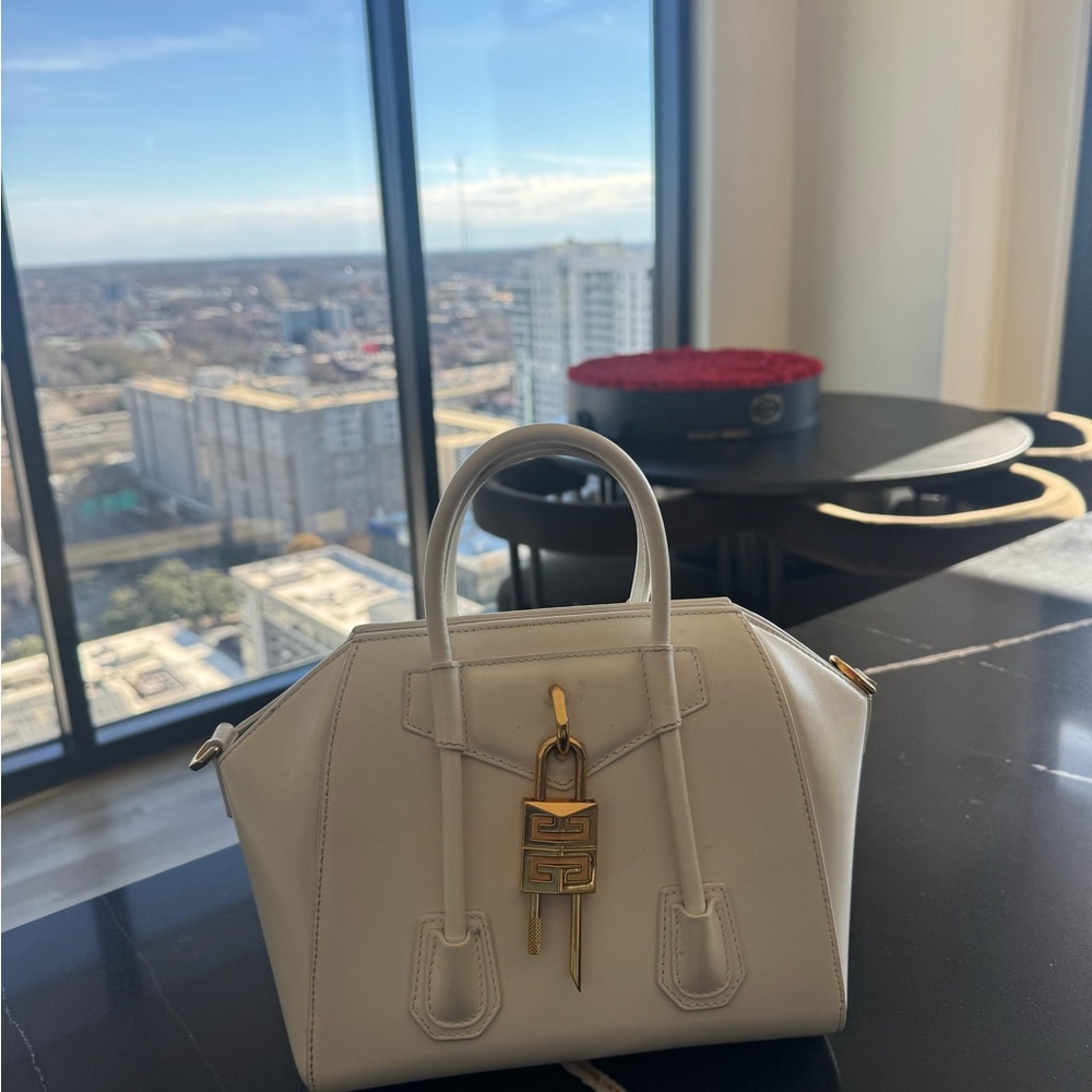 Givenchy White Mini Bag with Gold Accents